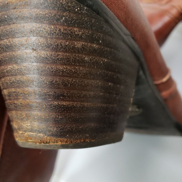 Fossil Womens Red Leather Pull On Boots Heels Size 7 - Picture 13 of 13